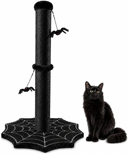 Gothic Cat Scratching Post with Spider Toys for Indoor Cats | Halloween Sisal Scratcher｜Goth Tree Tower｜Cobweb Base｜Spooky Furniture｜Interactive Dangling Toy｜Activity Kitty Play Center9