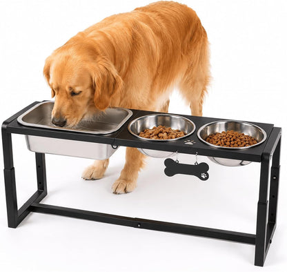 Elevated Dog Bowls, Metal Raised Dog Bowl Stand with 2 Thick 58Oz Stainless Steel Food Bowls & Non-Slip Mat - 11.8" Tall for Medium/Large Breeds9