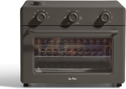 Our Place Large Wonder Oven, 6-In-1 Air Fryer & Toaster Oven, 3-Rack, 32 Qt | Non-Toxic Air Fryer Toaster Oven Combo; Basket, Wire Rack, Bake Pan, Crumb Tray; Toast, Roast, Bake, Broil, Reheat, Steam1
