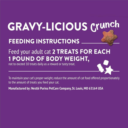Purina Friskies Cat Treats, Party Mix Gravy-Licious Crunch Turkey and Gravy Flavors - (Pack of 6) 6 Oz. Pouches10