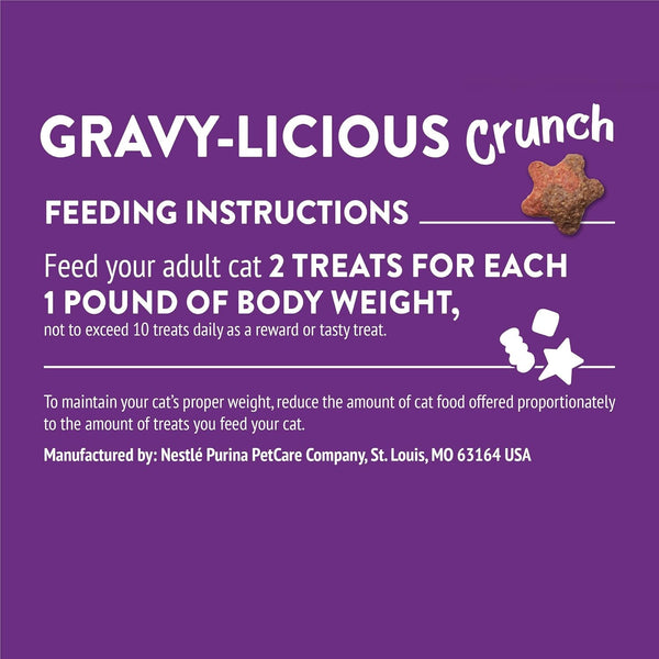 Purina Friskies Cat Treats, Party Mix Gravy-Licious Crunch Turkey and Gravy Flavors - (Pack of 6) 6 Oz. Pouches10