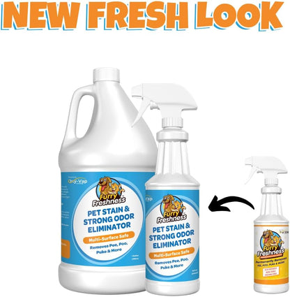 Furryfreshness Extra Strength Cat or Dog Pee Stain & Permanent Odor Remover + Smell Eliminator -Removes Stains from Pets & Kids Including Urine or Blood- Lifts Old Carpet Stains- (2 Pack)2