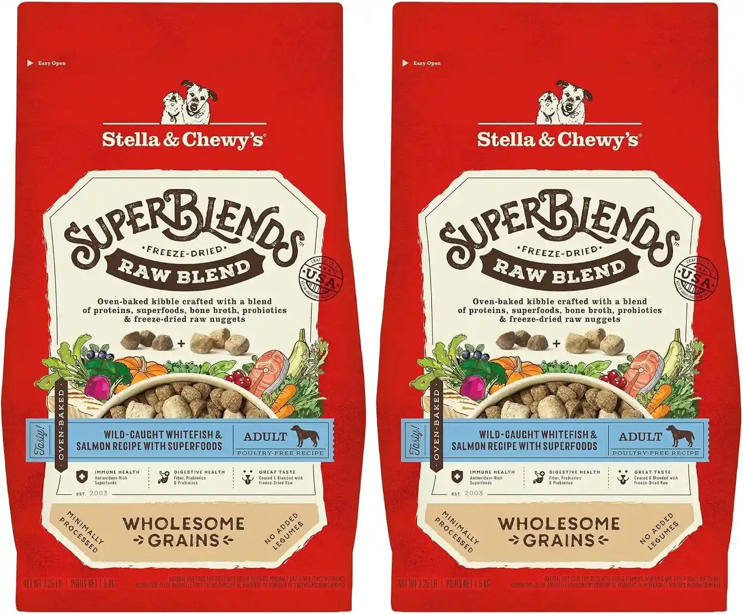 stella-chewys-superblends-raw-blend-wholesome-grains-grass-fed-beef-beef-liver-lamb-recipe-with-superfoods-3-25-lb-bag