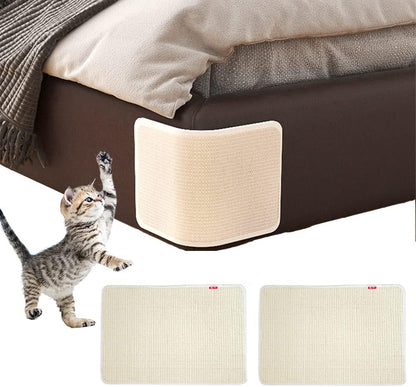 HAOZAIKEJI Cat Scratcher Mat, 2PCS Natural Sisal Cat Scratching Pad, Heavy Duty Couch Guard, Protecting Furniture, Easy Installation, Indoor, All Breed Sizes, Durable, Eco Friendly, Non Toxic11