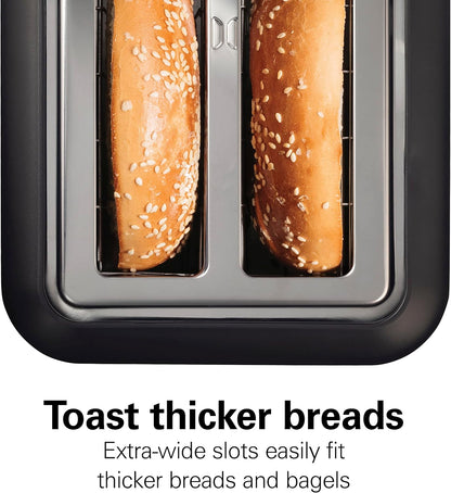 Gourmet 2 Slice Slot Toaster with Sure-Toast Technology | Browning Control with 7 Shades | Auto Shutoff | Toast Boost | Extra-Wide Slots | Bagel Setting | Matte Black | 229965
