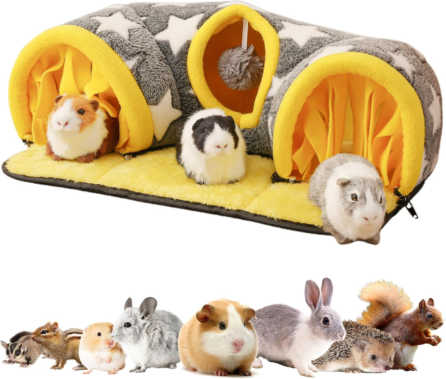 avont-guinea-pig-tunnel-small-animal-hideaway-tube-toy-cozy-plush-tunnel-for-guinea-pigs-and-small-pets-with-non-slip-bottom-and-2-in-1-design-in-medium-size-starry