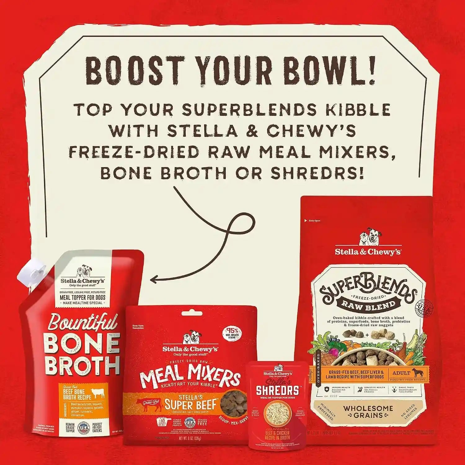 stella-chewys-superblends-raw-blend-wholesome-grains-grass-fed-beef-beef-liver-lamb-recipe-with-superfoods-3-25-lb-bag
