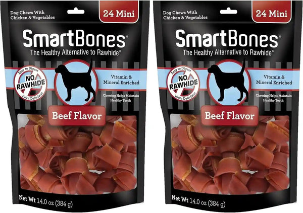 Smartbones Mini Bones with Real Peanut Butter 56 Count, Rawhide-Free Chews for Dogs24