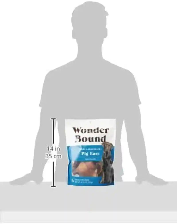 Amazon Brand – Wonder Bound Whole Pig Ears Dog Treats, Pork, 6 Ounce, 6 Count (Pack of 1)6