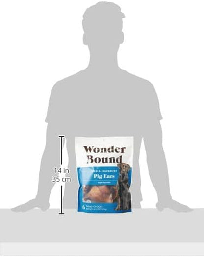 Amazon Brand – Wonder Bound Whole Pig Ears Dog Treats, Pork, 6 Ounce, 6 Count (Pack of 1)6