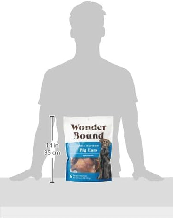 Amazon Brand – Wonder Bound Whole Pig Ears Dog Treats, Pork, 6 Ounce, 6 Count (Pack of 1)6
