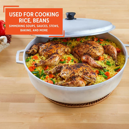 7.5 Quart Traditional Natural Made in Colombia Caldero with Lid for Cooking and Serving,Silver9