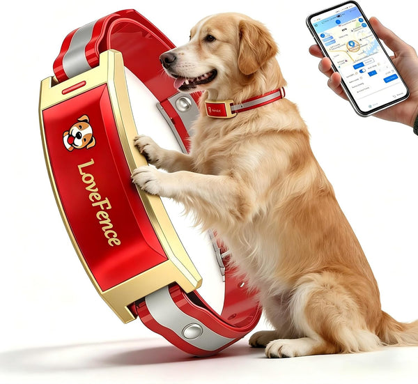 GPS Wireless Dog Collar Fence System with Free App, Smart Portable Electric Dog Fence 64-3280Ft, Waterproof, Rechargeable for Medium Large Dogs Outdoor Use1