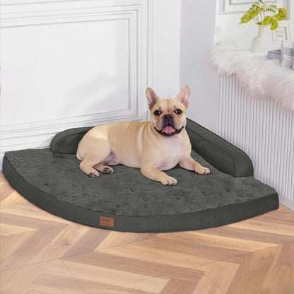MEKIY Orthopedic Waterproof Dog Bed with Sides for Extra Large Sizes Dogs | Egg Crate Foam, Waterproof Liner, Anti-Slip Bottom, Space-Saving, Perfect for Corners and Sofa Edges, 40 X 40 Inch16