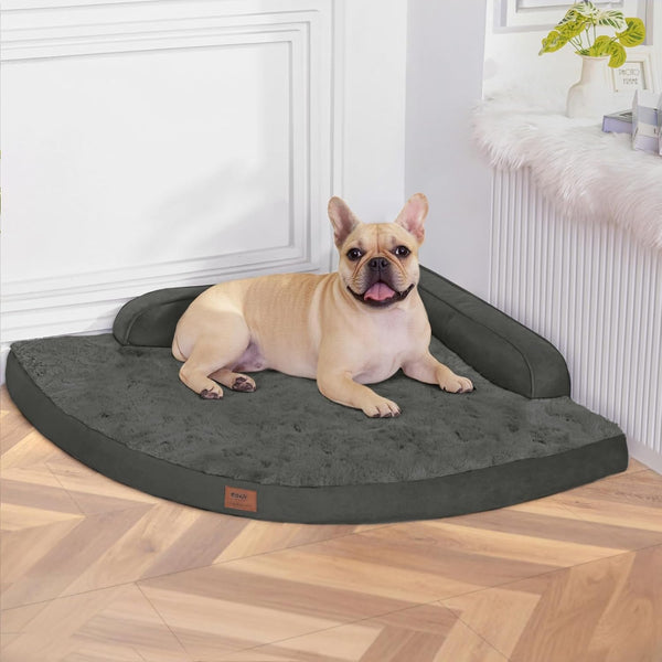 MEKIY Orthopedic Waterproof Dog Bed with Sides for Extra Large Sizes Dogs | Egg Crate Foam, Waterproof Liner, Anti-Slip Bottom, Space-Saving, Perfect for Corners and Sofa Edges, 40 X 40 Inch16