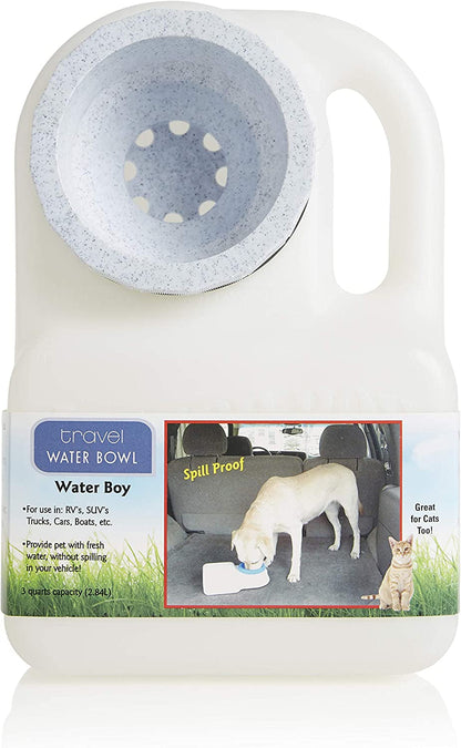 Lixit® Water Boy Portable Travel Dog Bowl - 3 Quart Spill Free Self Filling Pet Water Bowl - Made in USA (White, 1 Pack)1