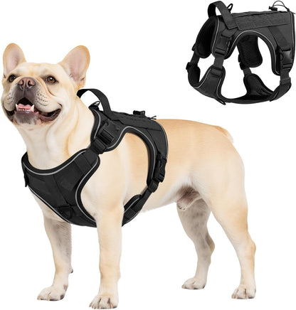 Vavopaw Dog Seat Belt Vest Harness for Car,2 in 1 Seatbelt Buckle | Soft Breathable Mesh,Adjustable Buckle,Nylon,Heavy Duty Pet Safety Seat Belts for Small Medium Large Pets,Black,L33