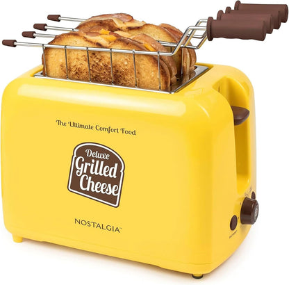 Deluxe Grilled Cheese Sandwich Toaster with Easy-Clean Toasting Baskets - Adjustable Toasting Dial and Extra Wide Slots - Yellow1