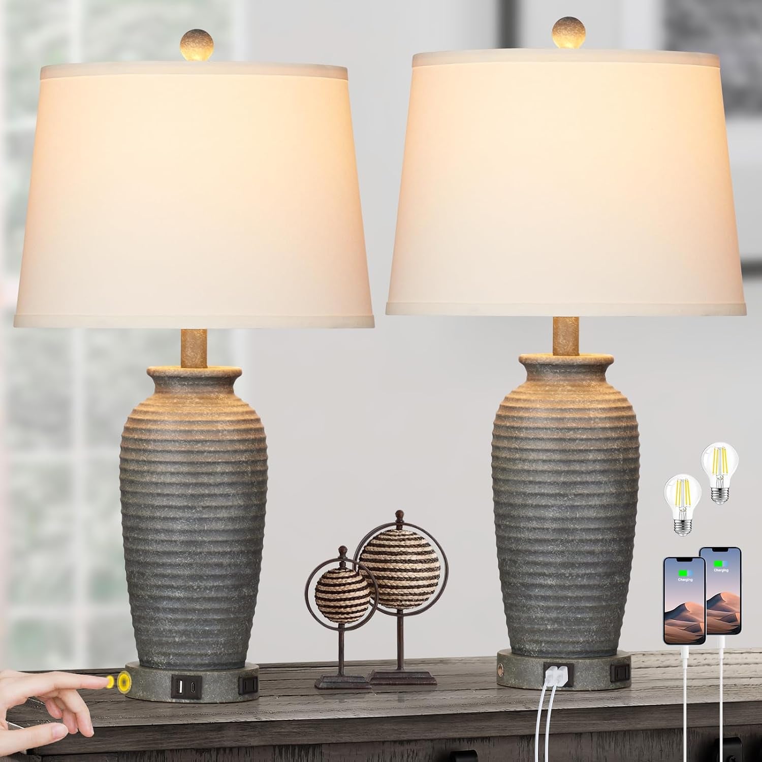 25-farmhouse-jar-table-lamps-set-of-2-3-way-touch-control-rustic-bedside-lamps-with-usb-a-c-ports-ac-outlet-pot-nightstand-lamps-for-bedroom-living-room-led-bulbs-included