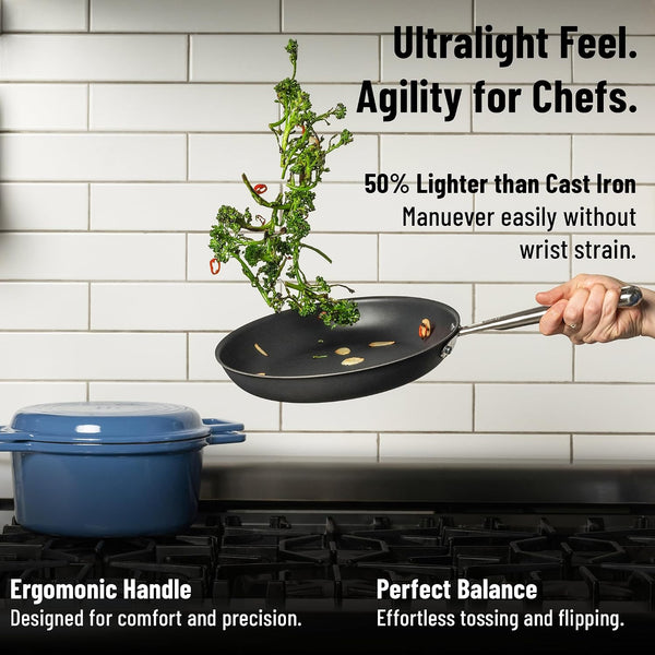 Carbon Nonstick™ Skillet - Nitrided Carbon Steel - Professional Alternative to Teflon - 1100°F High Heat Ready - Easy Release - Induction, Oven, & Grill Safe - 10 Inch7