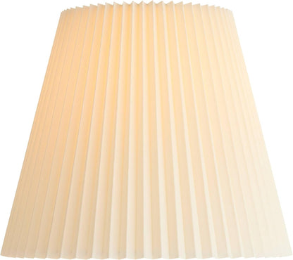 Pre-Assembled Edie Large Ivory Pleated Lamp Shade 10X17X14.75 (Spider) | 10" Top X 17" Bottom X 14.5" High X 14.75" Slant Replacement for Table + Floor Lamps White Bell round Harp + Finial6