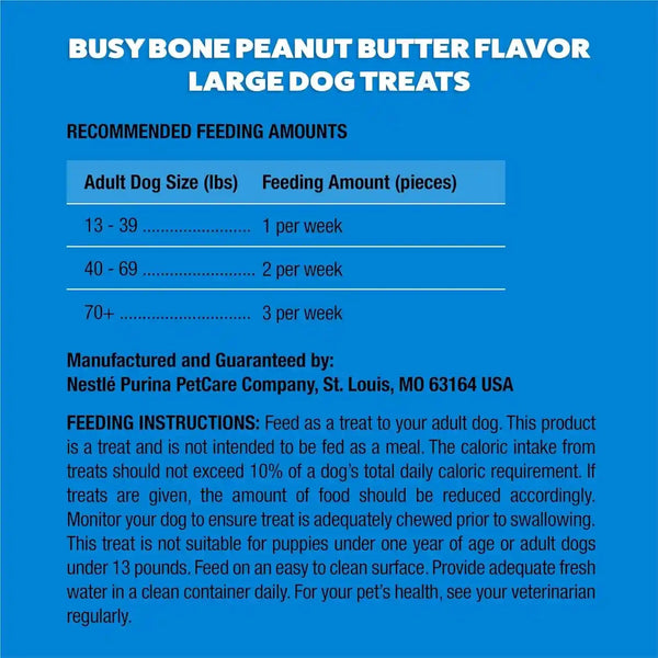 Purina Busy Bone Adult Dog Chew Bone Treats, Peanut Butter - 10 Ct. Pouch7