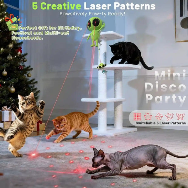 ORSDA Laser Cat Toys for Indoor Cats, 2 in 1 Interactive Automatic Dual Laser & Catnip UFO Dangler for Kitten Toys, Truly Random Trajectory Radar Motion-Activated, Rechargeable 4 Modes, Clamp Design6
