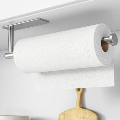 Paper Towel Holder,Self-Adhesive or Drilling， Brushed Nickel, 1 Pack | SUS304 Stainless Steel,Kitchen Roll Dispenser under Cabinet，Wall Mounted Rack1