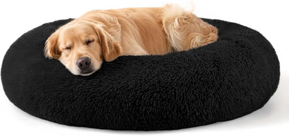 Hoewina Dog & Cat Bed for Indoor Cats, 20In Calming Donut Bed for Puppy and Kitten, Washable round Fluffy Pet Bed for Small Medium Dogs and Cats (Light Grey)42