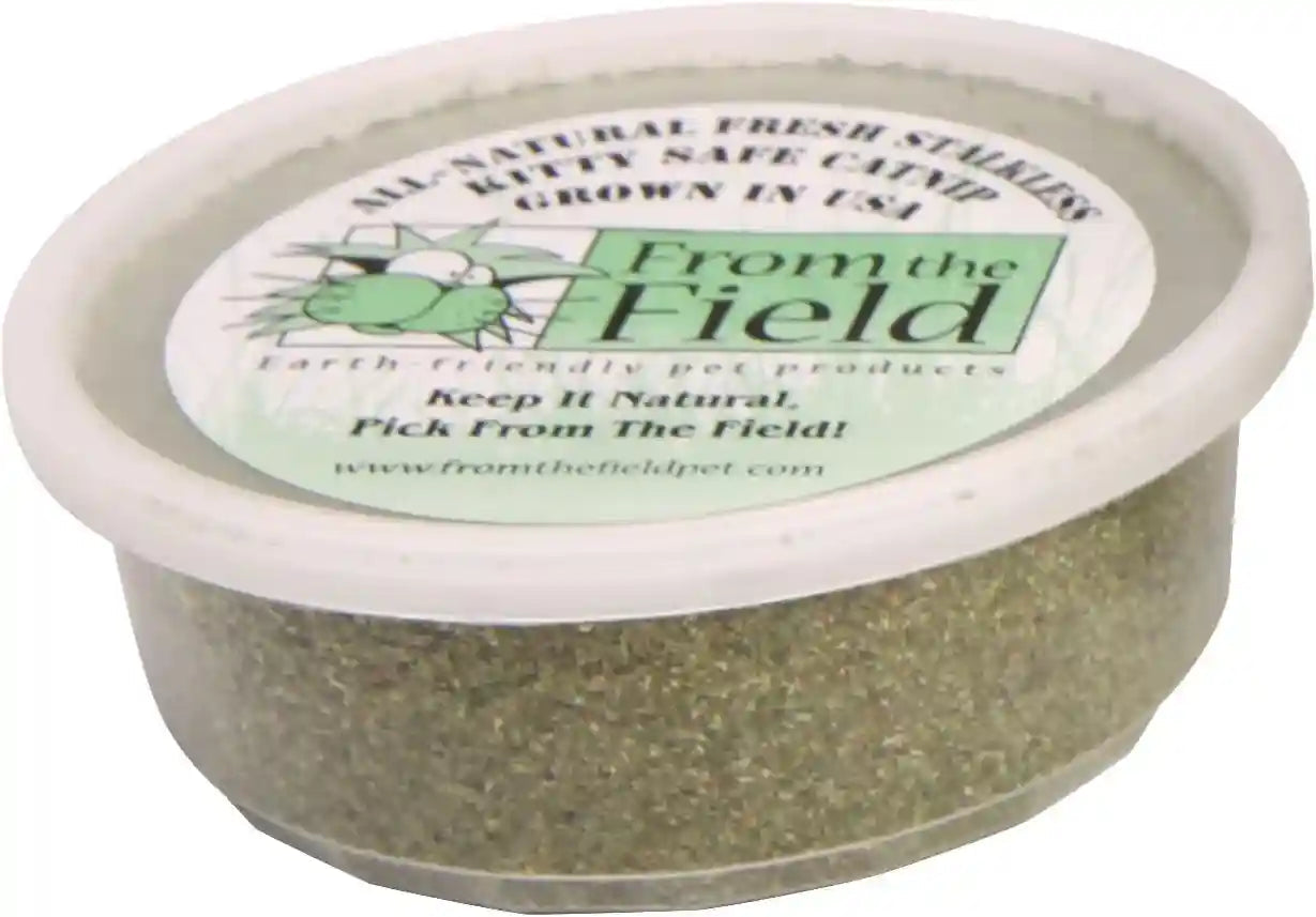 from-the-field-fine-ground-stalkless-catnip-premium-usa-grown-catnip-for-toys-playtime-fresh-potent-non-toxic-eco-friendly-safe-for-kittens-cats-resealable-6-oz-tub