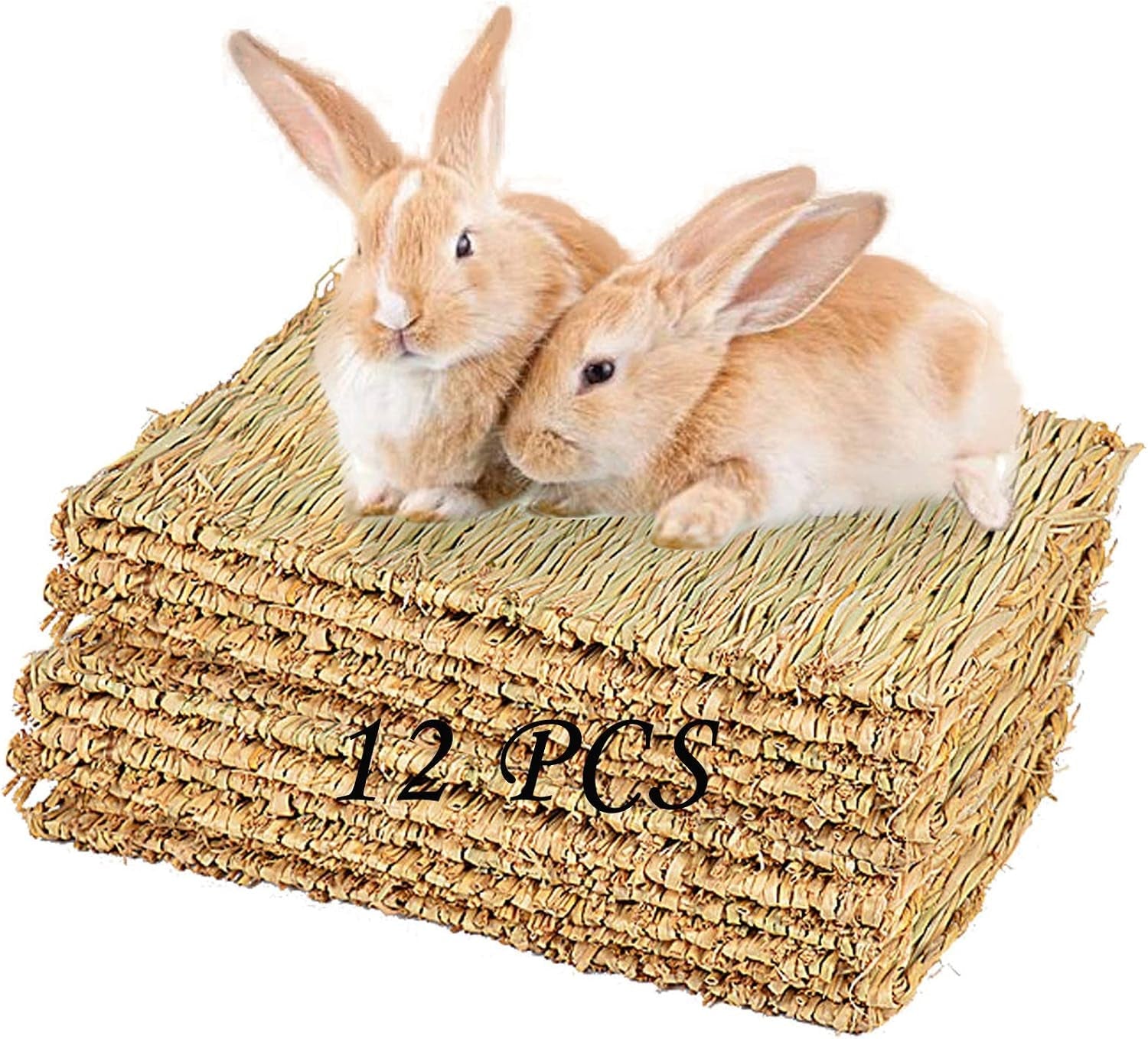 pinvnby-6-pack-rabbit-grass-mat-bunny-natural-straw-woven-bed-small-animal-cages-hay-nest-sleeping-chewing-nesting-and-toys-for-rabbits-guinea-pig-hamster-hedgehog-and-squirrel-bed-mat