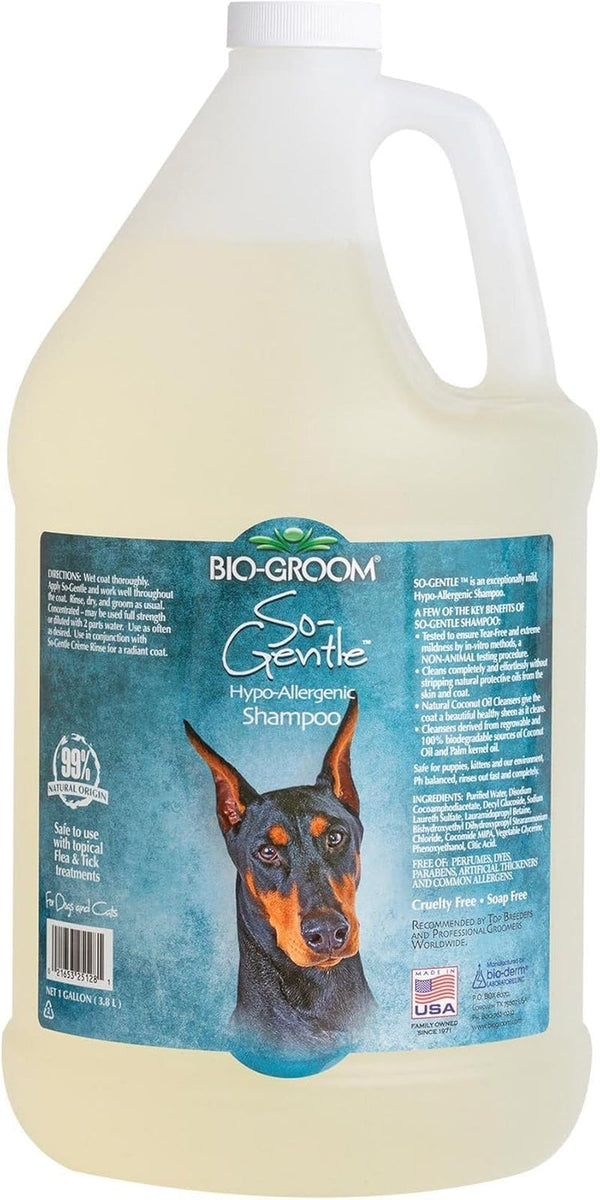 Bio-Groom So-Gentle Hypoallergenic Dog Shampoo - Tearless, Cat & Dog Bathing Supplies, Puppy Shampoo for Gentle Skin, Cruelty-Free, Made in USA, Tear-Free Dog Products - 1 Gallon1