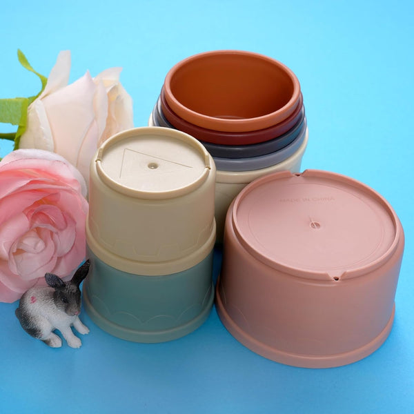 8 Pcs Stacking Cups for Rabbits, Multi-Colored Bunny Toys of Different Sizes, Nesting Cups Toys for Small Animals Hiding Food and Playing6