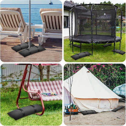 200 LBS Umbrella Base Weights Sandbags, 4 Packs Sand Bags for Weight, Weatherproof Fillable Heavy Duty Weight Sandbag for Outdoor Furniture Backyard Umbrella Garden Trampoline Poolside Accessories6