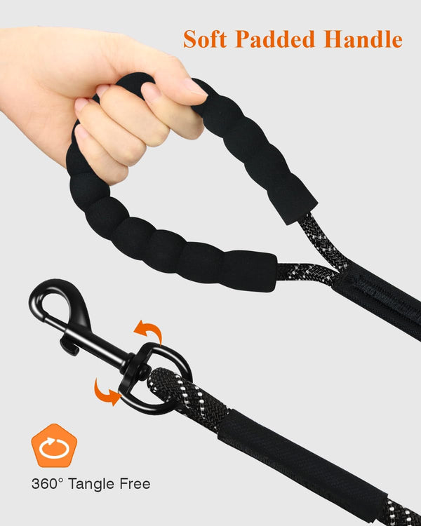 Taglory Long Dog Leash, 15FT 30FT 50FT 66FT Reflective Dog Recall Training Leash with Soft Padded Handle for Beach, Park, Outdoor Adventures, Large Dogs, Black 30FT4