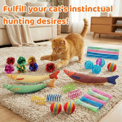 35Pack Cat Toys for Indoor Cats, Interactive Cat Toys with Catnip Toy, Kicker Toy, Crinkle Balls, Cat Ball Toy, Cat Spring Toy, Cat Chew Toy for Adult Cats & Kitten3