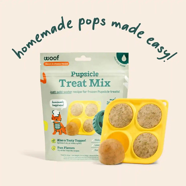 WOOF Dog Pupsicle Mix - Easy-To-Make DIY Pupsicle Refills - Tasty, Healthy Pupsicle Mix - Wholesome Ingredients - Long-Lasting Treats for Dogs - Bacon and Cheese Mix3