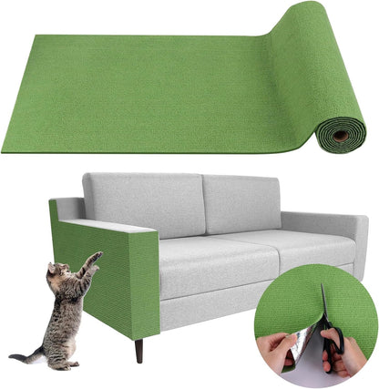 LSGCQ Cat Scratch Mat Self Adhesive Cat Scratch Furniture Protector | Self Adhesive Cat Scratching Mat Replacement for Cat Tree Post Couch Wall Furniture Protector (39.3" X 15.8", Light Gray)9