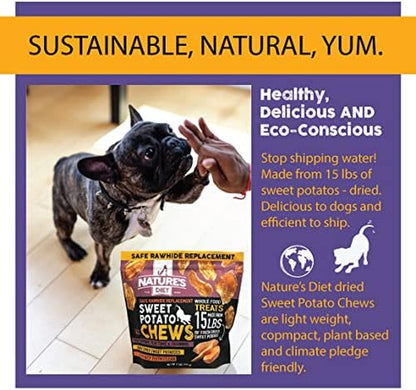 Nature'S Diet Sweet Potato Chews XL 2Lb Bag Safe Rawhide Replacement, Natural Treat, Training, Teeth, Healthy Snack for Dogs4