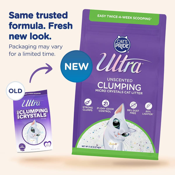 Ultra Clumping Micro Crystals Cat Litter - Dust Free, Soft on Paws, Fragrance Free - 5 Lbs.2