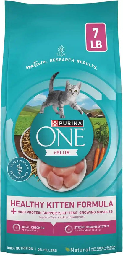 Purina ONE High Protein, Natural Dry Kitten Food, +Plus Healthy Kitten Formula - 7 Lb. Bag1