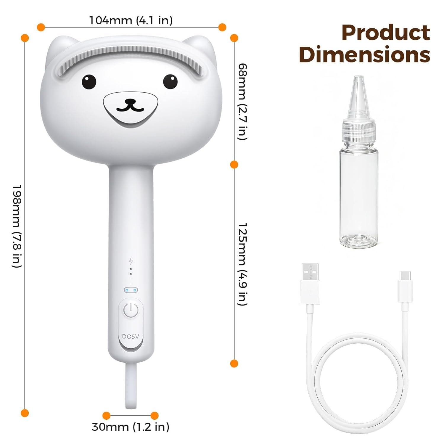 self-cleaning-shedding-steam-cat-brush-silicone-scraper-included-dog-brush-primecat-cat-brushes-for-shedding-usb-rechargeable-for-grooming-haired-pets-dogs-cats-white