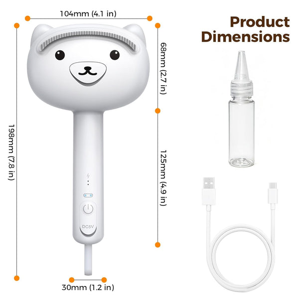 Self Cleaning Shedding Steam Cat Brush, Silicone Scraper Included | Dog Brush, Primecat, Cat Brushes for Shedding, USB Rechargeable, for Grooming & Haired Pets, Dogs & Cats, White9