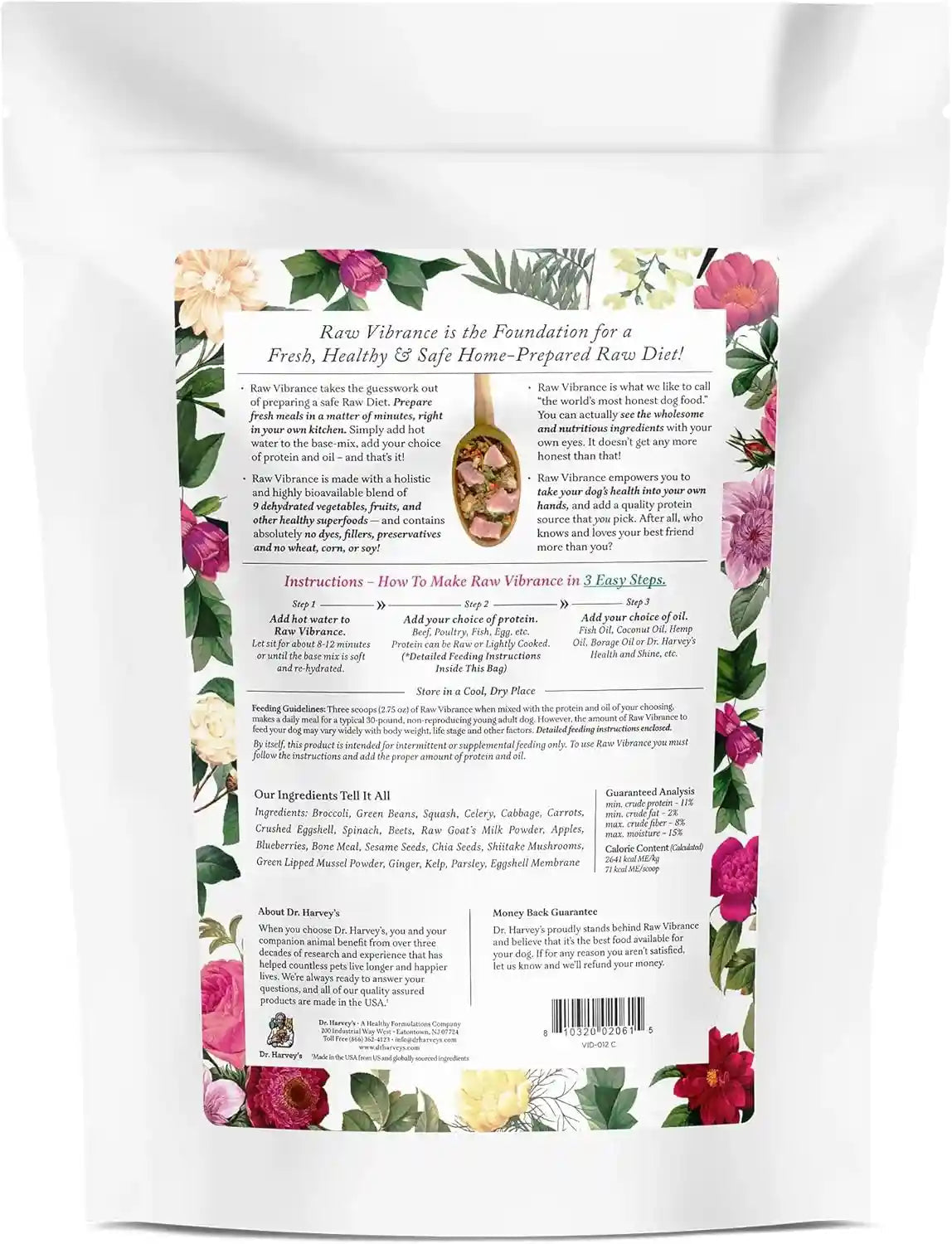 dr-harveys-raw-vibrance-dog-food-base-mix-6-lb-dehydrated-grain-free-foundation-for-raw-diet
