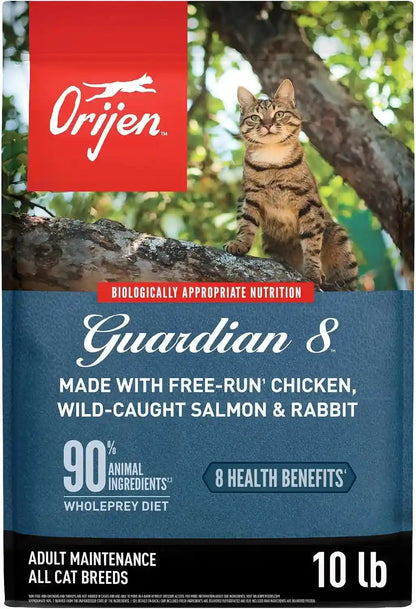 ORIJEN Guardian 8 Grain Free WHOLEPREY Dry Cat Food 4Lb. Bag | 90% Animal Ingredients, Freeze Dried, Fresh or Raw Ingredients, Grain Free, Omega-3 Fatty Acids, Skin & Coat, Immune Support8