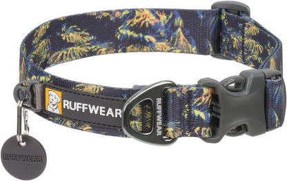 Ruffwear, Front Range Dog Collar, Adjustable Tubelok Webbing, Lightweight, Side Release Buckle, Aluminum V-Ring, Durable for Everyday Use, River Rock Green, 14"-20"12