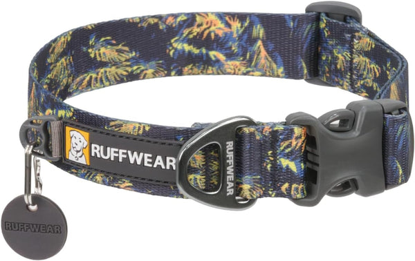 Ruffwear, Front Range Dog Collar, Adjustable Tubelok Webbing, Lightweight, Side Release Buckle, Aluminum V-Ring, Durable for Everyday Use, River Rock Green, 14"-20"12