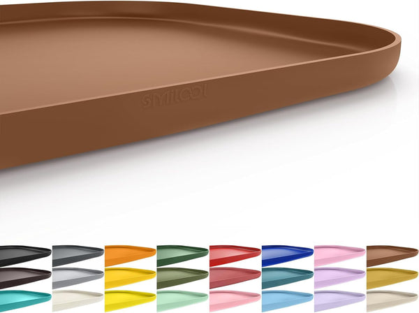 SMILOOL Waterproof Silicone Pet Food Mat with Raised Edge for Dog & Cat | 19" X 12" Non-Slip Pet Feeding Mats with Lip for Food & Water Bowl, Food Grade, Easy Cleaning, Dark Gray36