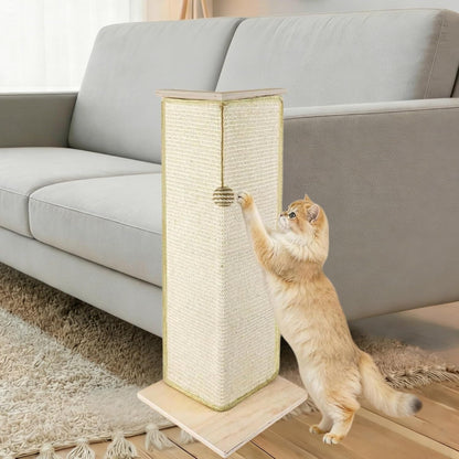 28.8" Tall Couch Corner Cat Scratcher, Sisal Scratching Pad with Toy Ball for Sofa, Stylish Modern Furniture Protector, Easy Assembly Cat Scratching Post1