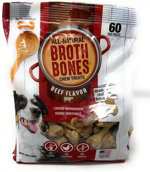 Nylabone Beef Broth Bones for Dogs, 60 Count, 2.6 Lbs1